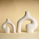 Set of 2 White Nordic Ceramic Vases